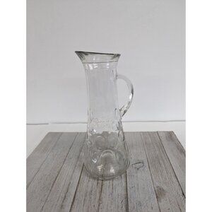 Owen Illinois Glass Pitcher Thumbprint Pattern 10" Tall Vintage